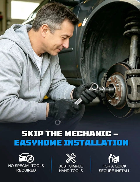 Man using a wrench to install Front Wheel Bearing Hub Assembly Rwd Swap For Cadillac Escalade Escalade Esv Chevrolet Silverado 1500.