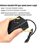 Rock Solid Mini Belt Sander power supply held in hand, featuring indicator light and shift switch for speed settings.