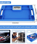 Top view of Blue Silicone Tool Tray For Auto Repairs Flexible Magnetic Tool Holder With Small Parts Tray Non Slip Organizer