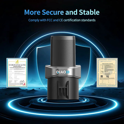 Top Shelf J1772 To Tesla Charging Adapter Up To 80A Fast Electric Connector with certifications, showcasing secure design and quality.