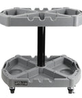 Front view of Base Station Pro Grade Modular Rolling Tool Organizer With Two Trays Gray Wheel Cart For Auto Detailing Mechanics