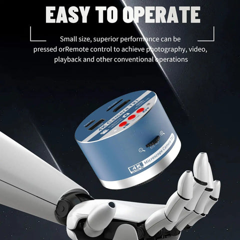 4K Compact Microscope Camera With 8X Magnification, CS Lens Mount, HD Video Output, And Button Or Remote Control with robotic arm