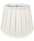 Empire English Pleat Lamp Shade In White, 10.5 x 16 x 11, Hand Tailored Silk-Type Shantung Fabric with Brass-Finish Spider Fitter