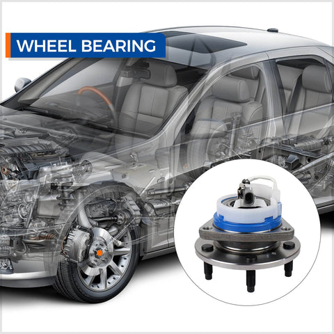 Front Wheel Hub Bearing Assembly 5 Lug With ABS Compatible With Chevy Impala Monte Carlo Cadillac DTS 2005 2010 diagram