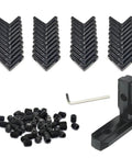 Complete Black 2020 Aluminum Extrusion Corner Brackets Full M5 Fastener Kit T Nuts Screws And Heavy Duty Wrench for V Slot builds.