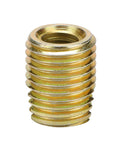 Self Tapping Thread Inserts Kit For Auto And Furniture Repairs Heavy Duty Pro Grade Carbon Steel With Yellow Zinc Finish Inner M2 x 0.4 And Outer M4.5 x 0.5 Threads 6mm Length 20 Piece Pack For Restoring Damaged Threads, close-up