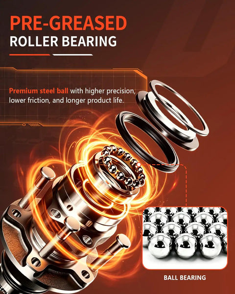 Pre-greased roller bearing assembly showing premium steel components for longevity in Pair Rear Wheel Hub And Bearing Assembly For Mini Cooper 2007 To 2015 Fwd Abs Left And Right Direct Fit Replacement Heavy Duty Snaps Right On And Rolls Smooth Every Day.