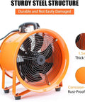 Powerful 12-Inch High Velocity Portable Blower Fan With 33ft Flexible Duct Hose Industrial Exhaust Ventilator front view