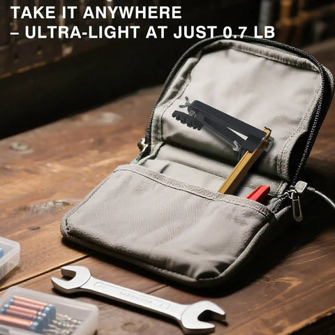 Magnetic PCB Holder With 360 Degree Rotation And Helping Hands in portable pouch on table