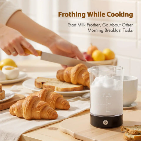 Handheld Cold Foam Frother For Coffee Battery Powered With Two AA One Button Operation Fast Milk Frothing Under One Minute