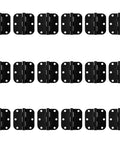 3 Inch Matte Black Round Door Hinges Heavy Duty Interior Hinges For Hollow Core Doors 3X3 Fits 1 3/8 Inch Thick Doors With Mounting Screws 18 Pack displayed in rows.