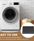 Top Shelf Heavy Duty Black Rubber Anti Vibration Pads 4 Pack Square Shock Absorbing Bushings For Hvac Compressors Ac Units Solid Vibration Dampening Blocks Straight Up No Sweat Mounts under washing machine.