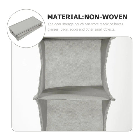 Stack Those Sneakers Clean With This Dope Hanging Shoe Organizer Bag Featuring Ten Spacious Pockets Made From Heavy Duty Nonwoven Fabric Great For Dorm Beds Closets And Weekend Cruises, showing non-woven material and empty pockets.
