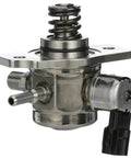 HM10067 Direct Injection High Pressure Fuel Pump, stainless steel, detailed view of mechanical valve and spring mechanism.