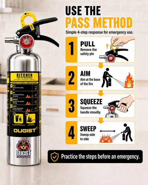 Class K Kitchen Fire Extinguisher Built For Fast Grease Cooking Flare Ups, Two Pack Of 34 Fl Oz Wet Chemical Sprayers instructional guide.