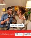 Couple using Zigbee Smart Light Bulbs 8 Pack With Hub Required For Your Smart Home Works With SmartThings And Echo Devices