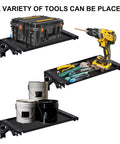 Magnetic Tool Tray With Foldable Aluminum Platform For Space Saving Setup, Rubber Coated Surface And Strong Magnetic Holder with tools placed