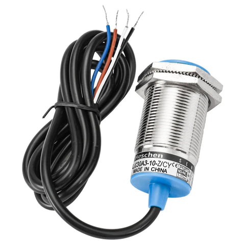 Shielded 30Mm Capacitive Proximity Sensor Switch Built To Last LJC30A3-10-ZCY With PNP No NC Output, coiled wires visible