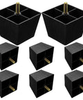 8-Piece Square Sofa Legs With Threaded Studs For Cabinets And Benches, Plastic And Metal Adjustable Furniture Feet.