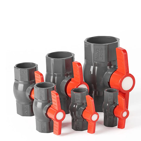 1/2 Inch SCH80 Pvc Ball Valve Socket To Socket Shut Off For Irrigation And Pool Plumbing Quarter Turn Handle set of eight valves