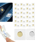 Hidden Magnetic Sewing Snaps 1.18-Inch Hella Strong and Low Profile for DIY Clothing Fixes shown in gold and silver pairs with denim.