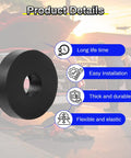 Rock Solid Rubber Spacers And Anti Vibration Washers 16 Piece Set 1.5 Inch Outer Diameter black rubber pad with inner bore for vehicle use.