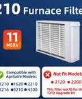 2 Pack Replacement Air Filters 20x25x4 MERV 11 For Home HVAC Furnace with Compatible and Not Fit Model Info