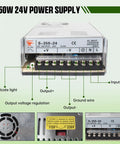 350W 24V power supply for 4 Axis CNC Controller Kit With Nema23 Stepper Motors 57x76mm And 270 Oz-In Torque