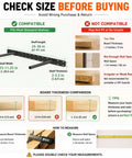 Compatibility guide for Two Pack 22 Inch Heavy Duty Floating Shelf Brackets with measurements for proper installation.