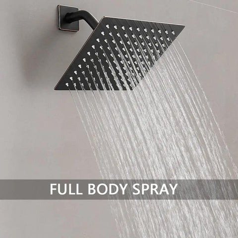 Oil Rubbed Bronze Shower Faucet Set With Wall Mounted Rainfall Shower System Stainless Steel Rain Shower Head