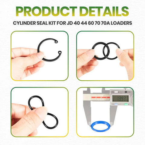 Cylinder Seal Kit For One And A Half Inch Bore Hydraulic Loader Cylinders Fits Loader Models 40 44 60 70 70A, detail view