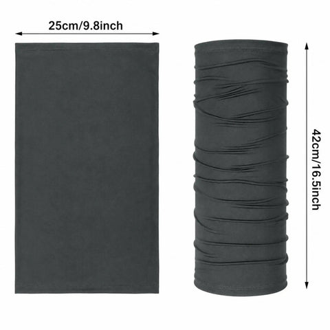 Flat and rolled views of 6 Pack Summer UV Protection Neck Gaiters For Face Covering, Cooling Breathable Bandana Scarves in grey.