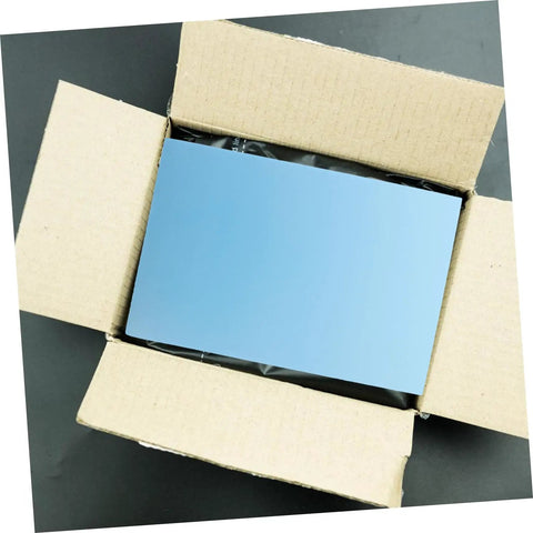 Cuttable, High-Density Polyurethane Foam Sheets in a cardboard box, showcasing thick sky blue padding for toolbox inserts.