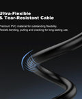 Rugged M12 8 Pin A Code Straight Male To Female Extension Cable IP67 Waterproof Metal Shell Full Shielding Industrial Sensor Wire 164 Foot with flexible PVC material.