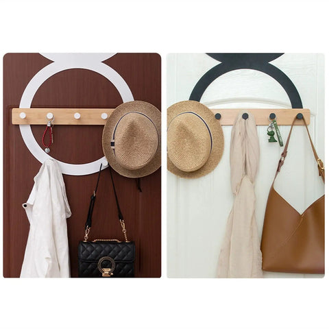 Heavy Duty Door Hanging Coat Hook Rack Total Game Changer Wall Mounted Storage Organizer For Entryway Mudroom Bathroom durable white semicircle holder with hats and bags.