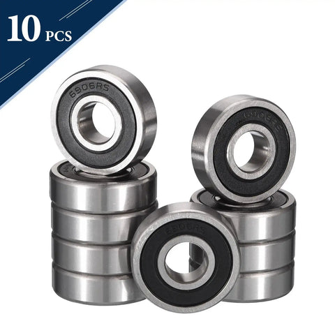 Badass Heavy Duty Deep Groove Ball Bearings 69062rs Style, 10 pack, chrome steel, 30mm inner diameter, 47mm outer diameter.