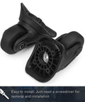 Luggage Wheels Replacement Pair For Suitcases And Carry On Wear Resistant Spinner Wheels With Four Holes ZA 72A Not Universal Compatibility Check Wheel Shape Hole Pitch And Size Made From PVC And PP With Bearing For Smooth Rolling And Durable Use