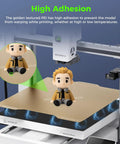 Heavy Duty Flexible Pei Build Plate For 3D Printers 265X300Mm showcasing high adhesion with printed model on a printer.