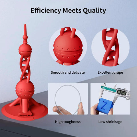 High Speed Premium 3D Printer Filament Bundle 1.75mm 10kg Assorted Smart Chip Integration ACE Pro Ready shown in a smooth red 3D print design.