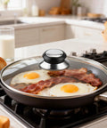 4 Pack Pot Lid Knobs Replacement Universal Stainless Steel Pan Lid Handle Covers For Glass Lids on frying pan with eggs and bacon