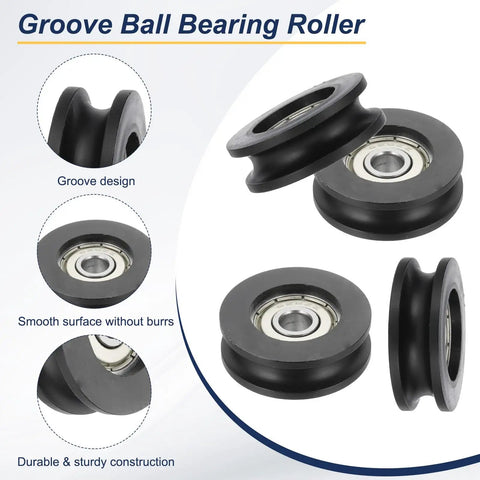 Hella Smooth U Groove Ball Bearing Rollers 6 X 30 X 10 mm Nylon Pulley Guide Wheels with smooth surface design and durable build.