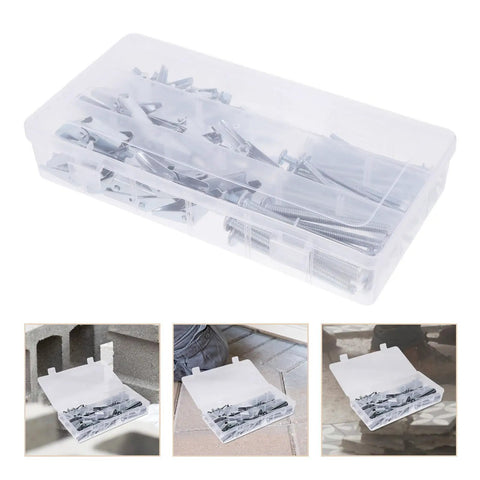 Heavy Duty Toggle Bolt Kit For Drywall With Carbon Steel Wall Anchors And Wing Nuts 48 Piece in plastic case