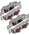4 Pack Stainless Steel Double Wheel Sliding Patio Door Rollers Smooth As Silk Silent Gliding And Effortless Movement For Smooth Window Replacement Parts Zero Squeak Guarantee close-up of roller wheels
