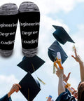 Funny Engineering Socks Gift For Him Two Pair Set Mid Calf Unisex Size 4-13 Ideal Graduation Gift with "Engineering Degree Loading" text.