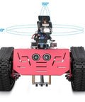 Front view of Conqueror Robot Tank Kit with UNO R3 Controller for Arduino STEM Coding Toy, featuring FPV driving modes.