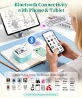 Display of Compact T02 Mini Sticker Printer With Bluetooth Label Maker Inkless Thermal Printer for easy mobile printing.