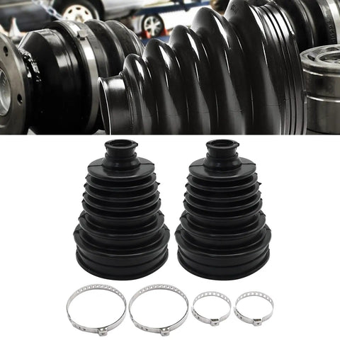 Universal CV Axle Boot Repair Kit Featuring Knockout Durability And Lock Tight Clamps For Shafts 19Mm To 24Mm with rubber boots and clamps.