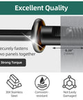 Badass 40 Piece Socket Head Cap Screw And Barrel Nut Kit Featuring Quarter Inch Thread By One And Half Inch Length Made From Tough 18 8 304 Stainless Steel With Black Oxide Finish For Solid Furniture Assembly Jobs That Mean Business: close-up of screw fastening two panels with corrosion-resistant features.