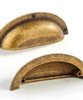 Transform Your Kitchen Setup With 3 Inch Antique Brass Cup Pulls Heavy Duty Solid Zinc Alloy Drawer Handles Vintage Home Office Cabinet Knobs 6 Pack Seriously Cool And Built To Last. Antique brass cup pull showing front and back details.