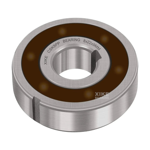 Rock Solid Csk8pp One Way Clutch Bearing With Double Keyway Design And Grease Retention Seal For Flawless Rotation 8X22X9Mm Heavy Duty Chrome Steel Mechanical Parts 1 Unit, viewed from the side.